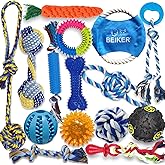Beiker Puppy Teething Chew Toys - 15 Pack Durable Medium and Small Dog Toys for Puppies, Dog Rope Chew Toys Bundle for Boredo