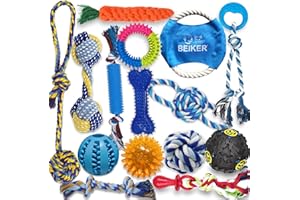 Beiker Puppy Teething Chew Toys - 15 Pack Durable Medium and Small Dog Toys for Puppies, Dog Rope Chew Toys Bundle for Boredo