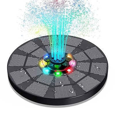 Buy Solar Fountain With Led Light Vingtank Solar Water Fountain With 1600mah Battery Upgraded 3w Solar Water Pump With 4 In 1 Nozzle For Bird Baths For Outdoors Ponds Pools Fish Tanks Gardens Online