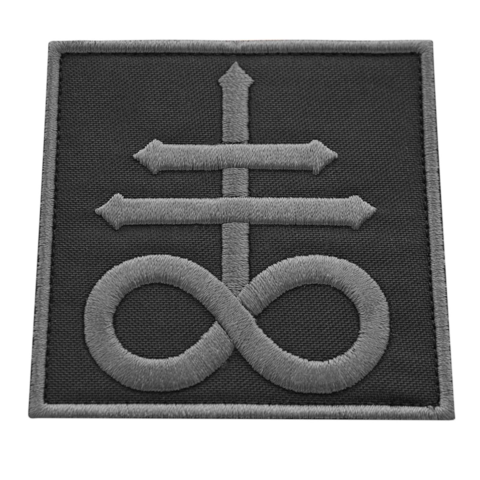 Subdued Leviathan Cross Crux Satanus Satan Demon Symbol Morale Embroidered Fastener Patch