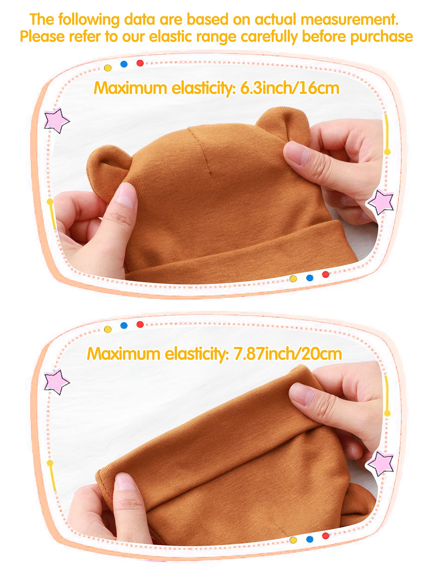 Geyoga 12 Pieces Newborn Hat Mittens Gloves Set Baby Boys Girls Cotton Baby Beanie for 0-12 Months