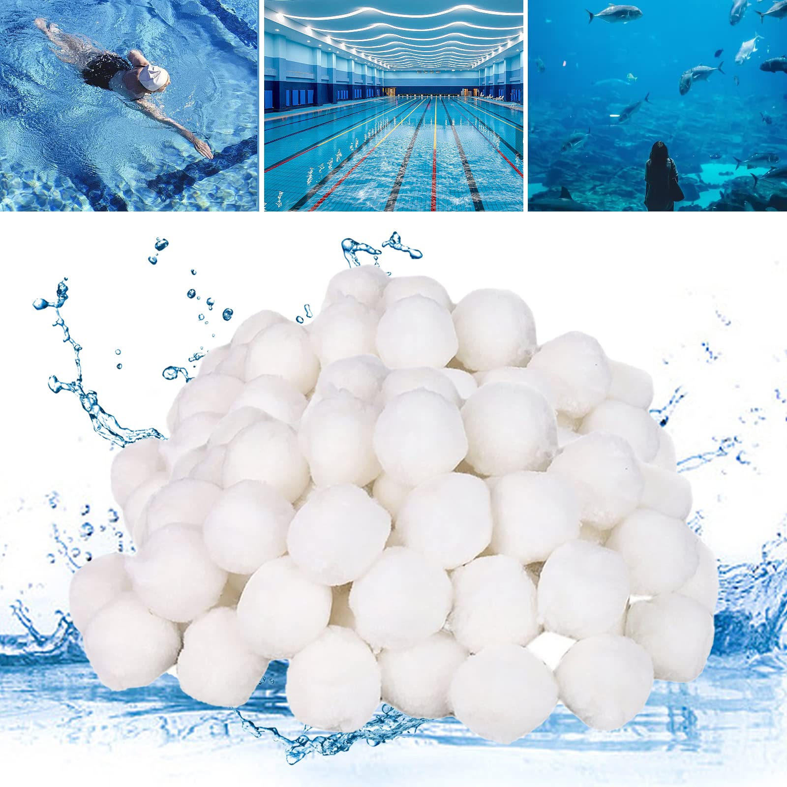 ConBlom Pool Filter Balls, 700g Filter Balls for Sand Filter, Reusable Eco-Friendly Fiber Ball for Pond/Swimming Pool/Fish Tank Sand Filters (400 Grams)