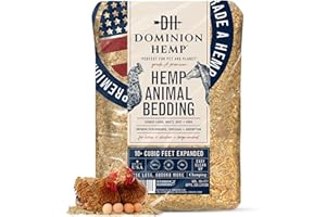 Dominion Hemp Premium Hemp Bedding for Chicken Coops in Bulk 285 Liters - USA-Grown & Processed - Ideal Nesting Material for Newly Hatched Chicks - Brooder Cover - Suitable for Pet Bedding, 1-Pack