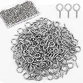 AUGSUN Eye Screws, 150PCS 1 Inch Screw Eyes Hooks Heavy Duty Screw Eyes Bolts Hooks Ring Screws for Wood Hanging Artwork