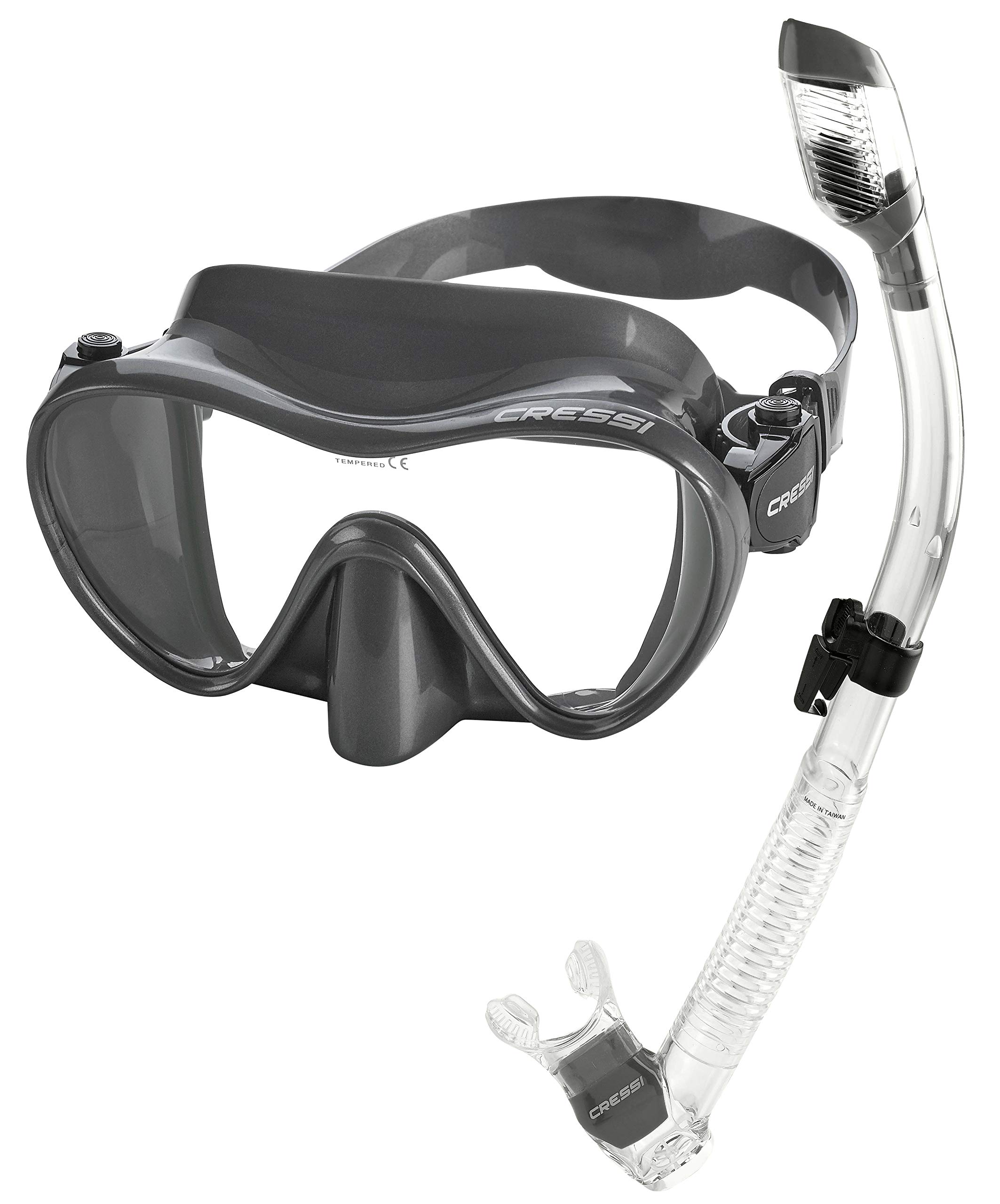 Cressi Scuba Diving Snorkeling Freediving Mask Snorkel Set Clear/Clear