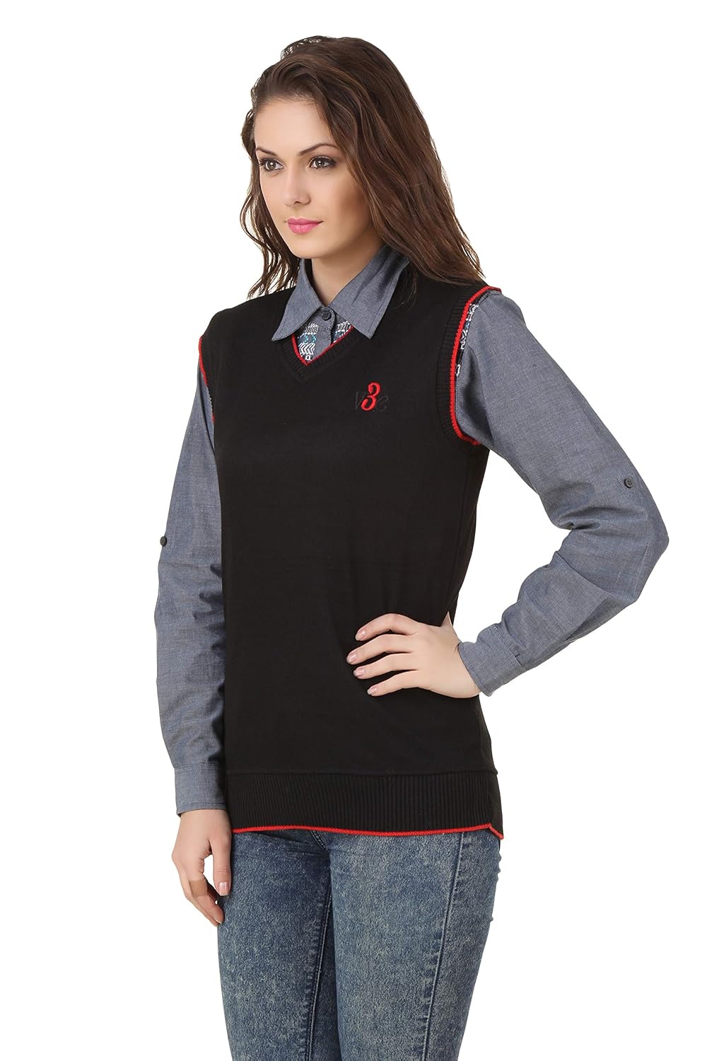 eprilla women's woollen blend black sweater