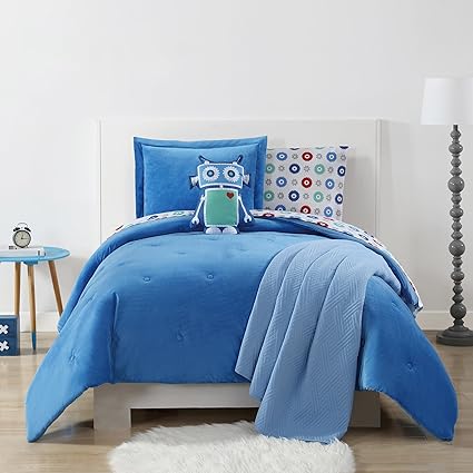 Amazon Com Ph 3 Piece Full Queen Blue Comforter Set