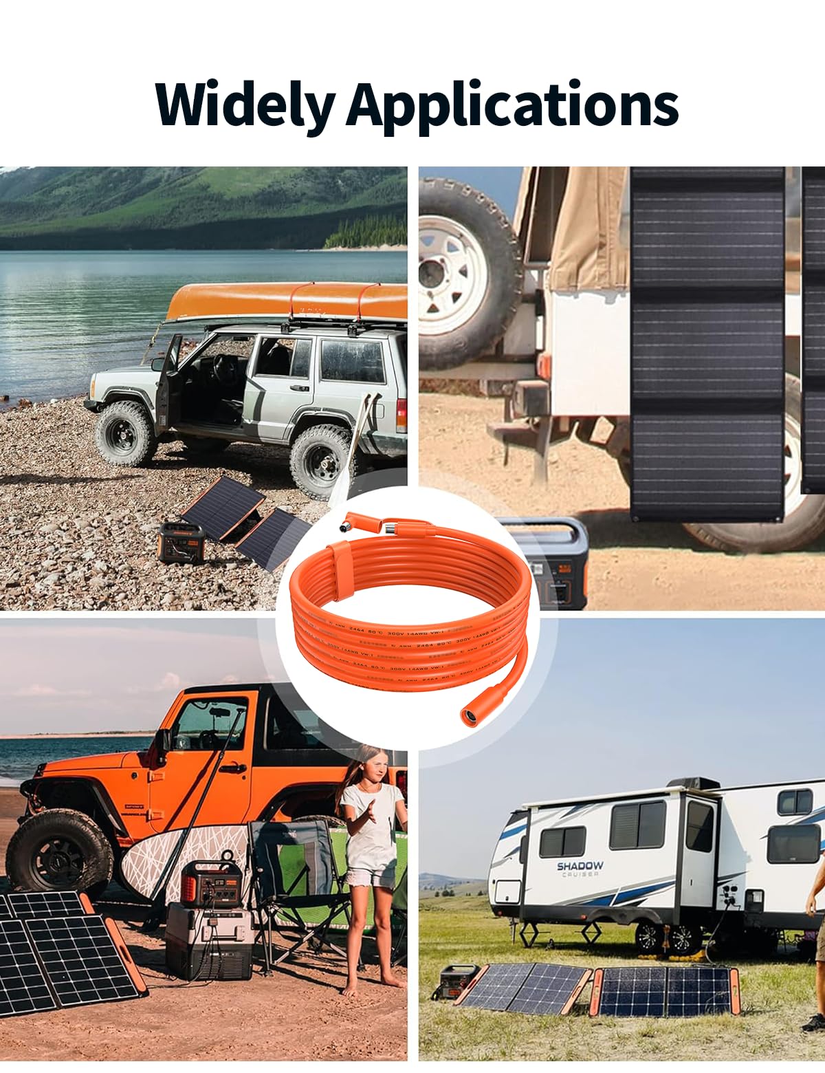 TONTON DC 8mm Solargeneratoren Verlängerungskabel 3M, DC Kabel für Jackery, BLUETTI, Anker, GZ Yeti und meisten Powerstation und Solarpanel, mit DC7909 und zusätzlich DC8020 Stromadapter, 14AWG (3M) 4