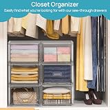 Vtopmart 4 Pack Large Stackable Storage Drawers Clear Acrylic Organizers view 3