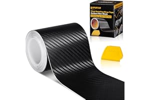 Spurtar Carbon Fiber Wrap Black Vinyl Wrap for Cars, 3 Inch x 20 ft Universal Chrome Delete Dry Carbon Fiber Tape Door Edge Guards Vehicle Detailing Tape Overlay Vinyl Paper Car Exterior Accessories