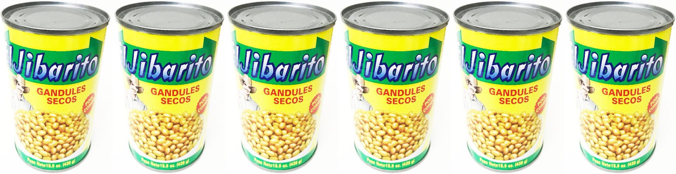 El Jibarrito Pigeon Peas 15.5 oz (6 Pack) Gandules, Pois Congo