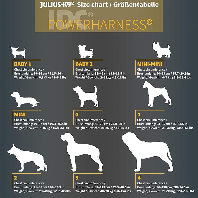k9 julius size guide