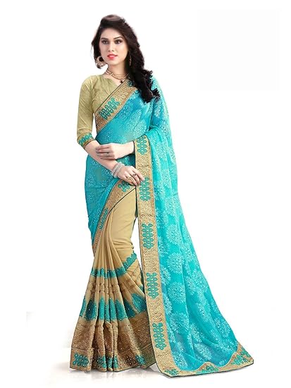 Women's Banarasi Georgette Saree With Blouse Piece