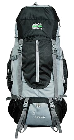 Hikers way 50 Ltrs Black-Grey Internal Frame Rucksack Backpacks Travel Bag Hiking Bag Camping Bag Trekking Bags with Waterproof Compartment (HW-5001BG)