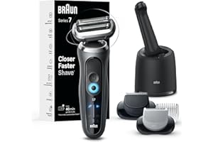 Braun Electric Shaver for Men, Series 7 7177cc, Wet & Dry Shave, Turbo & Gentle Shaving Modes, Waterproof Foil Shaver, Space Grey