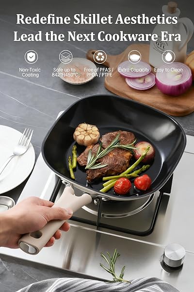 LEGACY CULINARYWARE 8 INCH CERAMIC NONSTICK FRYING PAN – DUAL CERAMIC COATING INSIDE & OUT, PFAS/PFOA-FREE SKILLET, INDUCTION COMPATIBLE & DISHWASHER SAFE, STAY-COOL HANDLE, ECO-FRIENDLY EGG PAN