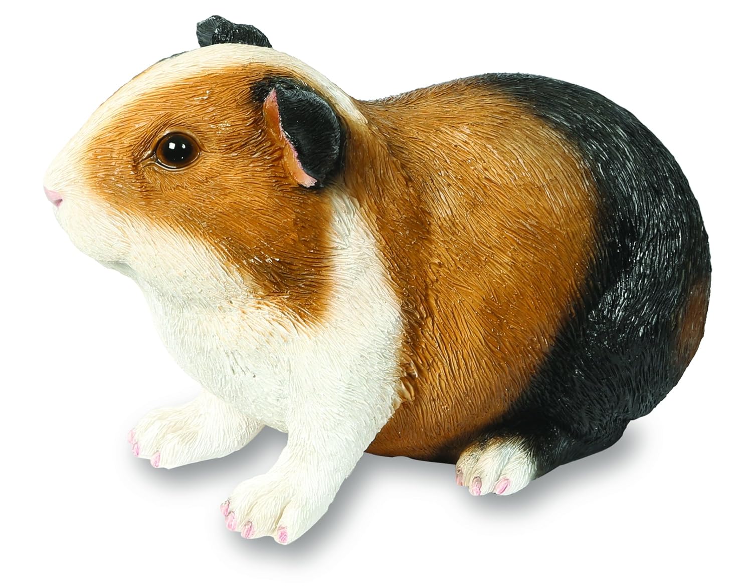 Guinea Pig Ornament Resin Brown Black And White Smooth Haired