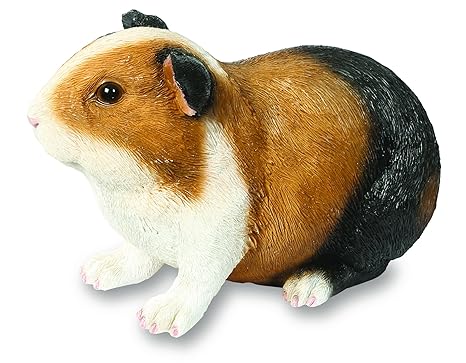 Guinea Pig Ornament Resin Brown Black And White Smooth Haired