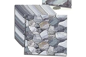 szgwtk 3D Peel and Stick Wallpaper, 3D Wall Panels,3D Self-Adhesive Wall Panel,Waterproof Self Adhesive Decorative Wall Panels Living Room Wall Decoration (10pcs/Pack 11.81 * 11.81 in