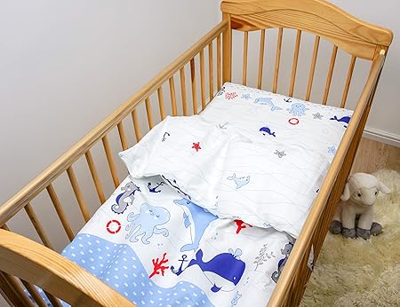 Ensemble De Literie 2 Pieces Lit Bebe Housse De Couette 150x1 Cm Et Taie D Oreiller 40x60 Cm Modele 15 Amazon Fr Bebes Puericulture