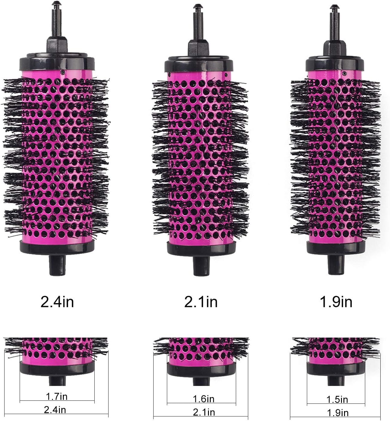 Xcellent Global Brush Set including Detachable Barrels Round Styling Tool, 6 Barrels 1 Handle, Small Medium Large BT023 - Image 4