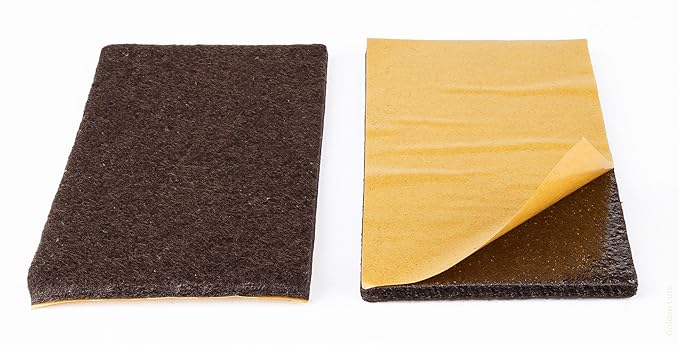 2 Filzzuschnitte dick, selbstklebend ca. 100 x 60 mm, braun