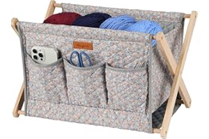 Hanfetch Yarn Caddy Large Size Yarn Storage Organizer for Yarn Skeins-Organizer for Crochet Hooks Knitting Needles Other Accessories (Tulip-Orange)(Easy Assembly)