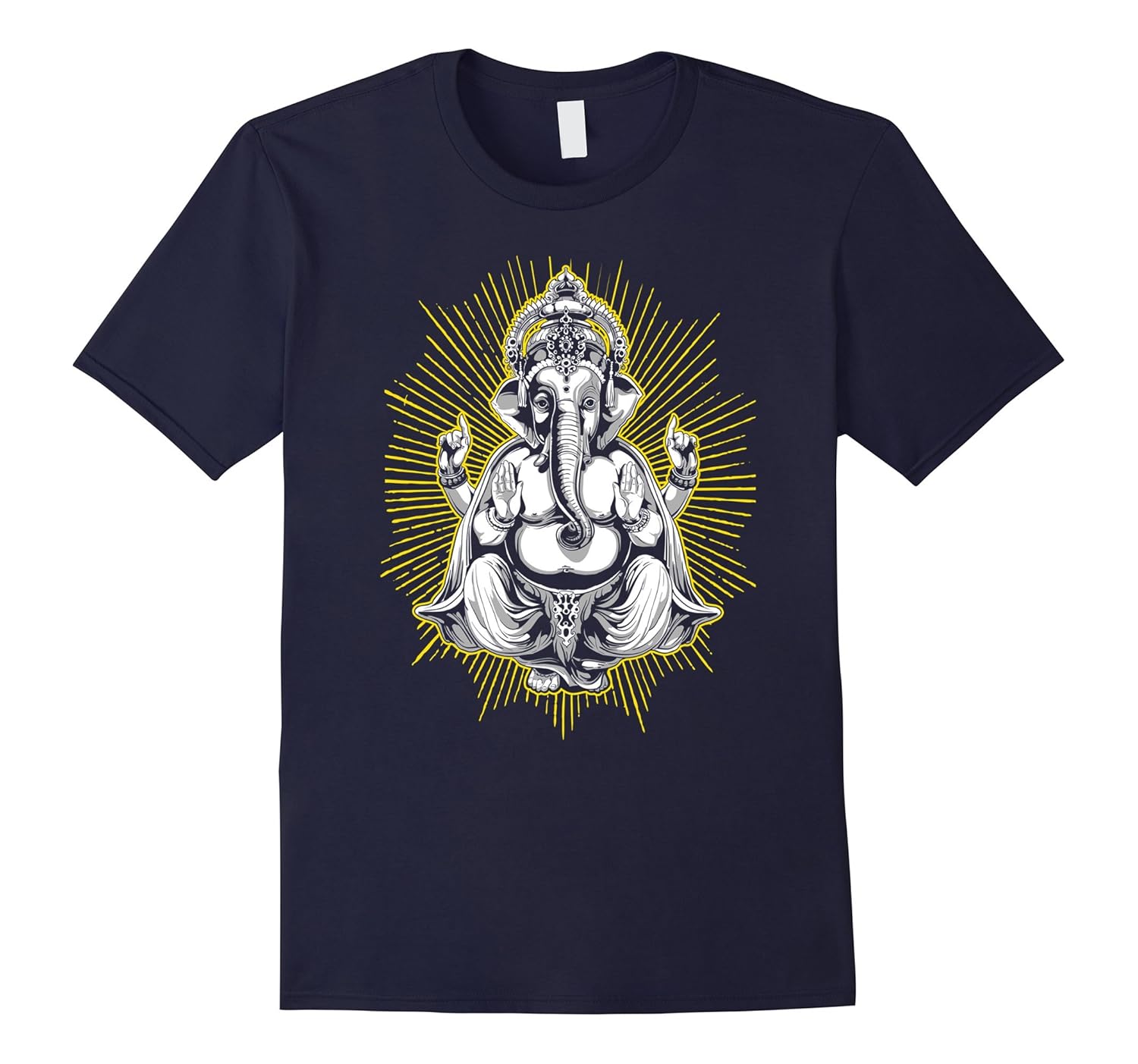 Ganesha T-Shirt Hindu Spiritual Elephant Lord in Lotus Pose-ANZ