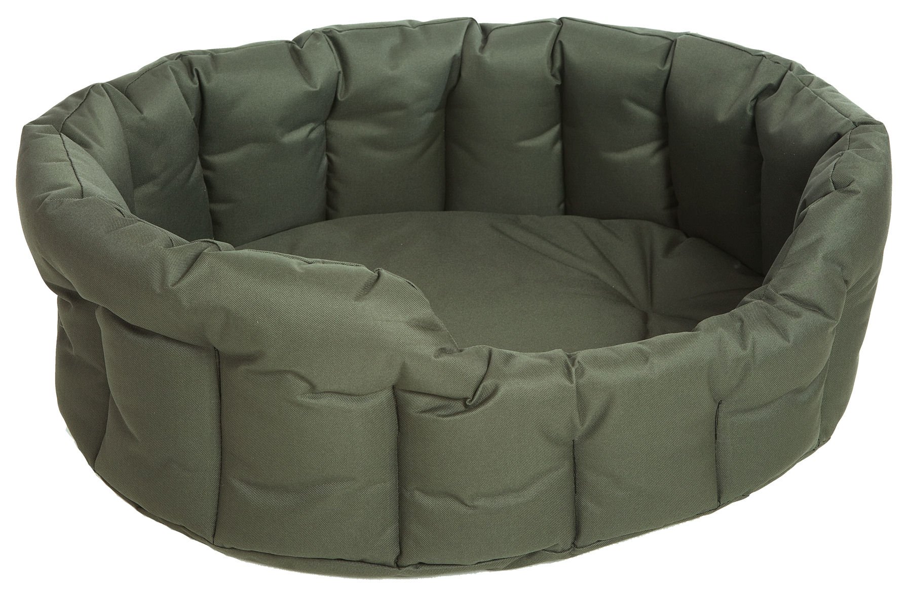 P & L Superior Pet Beds Heavy Duty Oval Waterproof Softee Bed, Large, 76 x 64 x 24 cm, Green