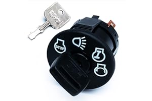 HD Switch Ignition Key Switch for John Deere Tractor LA LA100 LA105 LA110 LA115 LA120 LA125 LA130 LA135 LA140 LA145 LA150 LA155 LA165 LA175 & More - Mower Starter KeySwitch w/2 Keys & Free Keychain