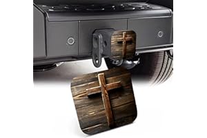 NITAHHHY 2" Trailer Hitch Cover,Cross on Wooden Rubber Towing Hitch Tube Cover Hitch for Men Women, Sturdy Receivers Plug Accessories for Pickups Trucks Cars