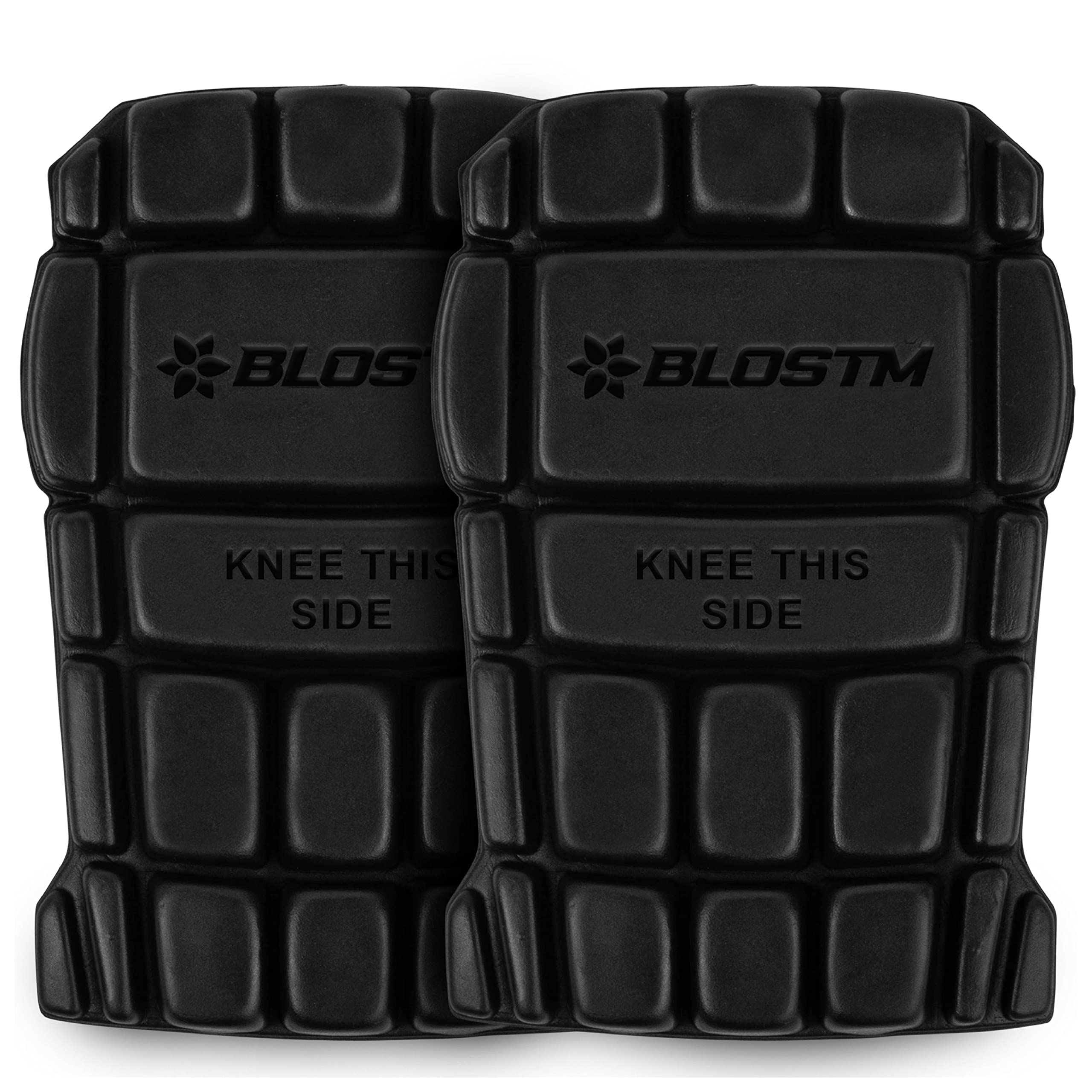 BLOSTM Knee Pads Work Protection - Pair of Flexible Foam Knee Pads for Work Trousers Suitable for Sports, Construction & Mechanic Work and as Gardening Knee Pads - Customisable Knee Pad Inserts (2PCS)