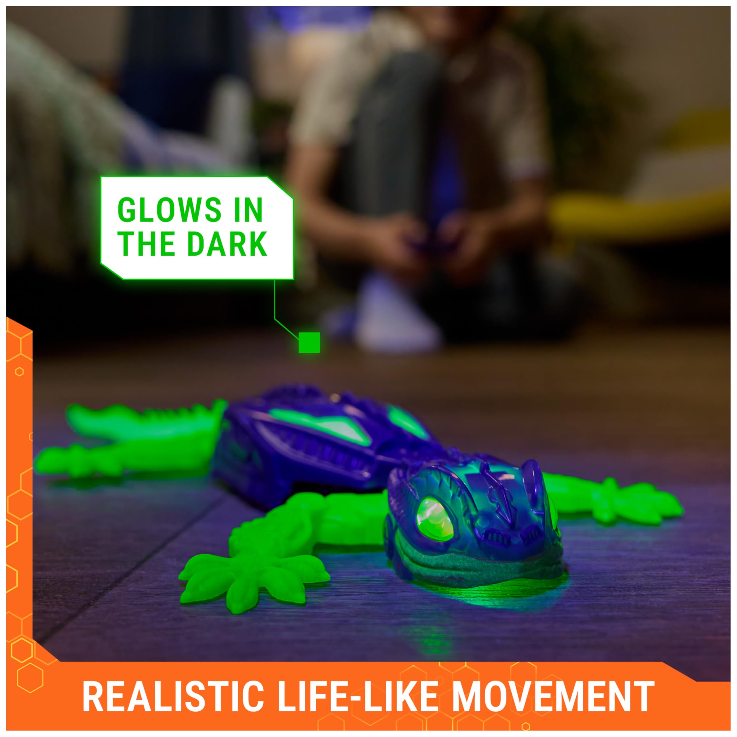 HEX BOTS Glow-in-The-Dark Gecko with Official Wall Climber Technology, Rechargeable Remote Control Robot Kids Toys, Prank Toys for Boys & Girls Ages 4 & Up