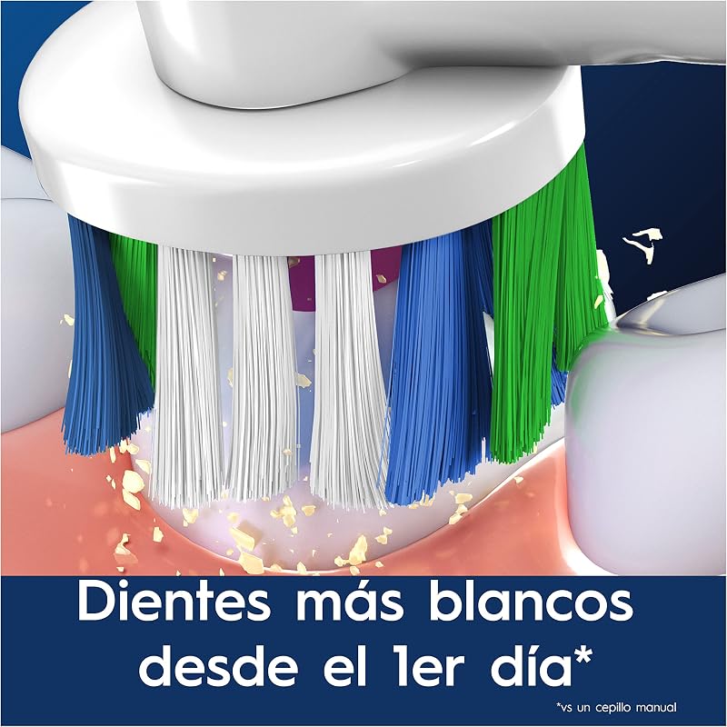 Cabeças 3D Brancas Originais de Substituição, Branco, Pack de 10 - Recargas para escova elétrica Oral B Pro, com copo de polimento para remover manchas superficiais, efeito de branqueamento