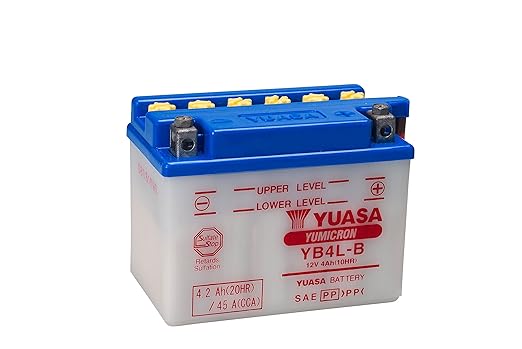 title=YUASA YB4L-B- Batteria originale per motocicletta con pacco acido e assemblatore