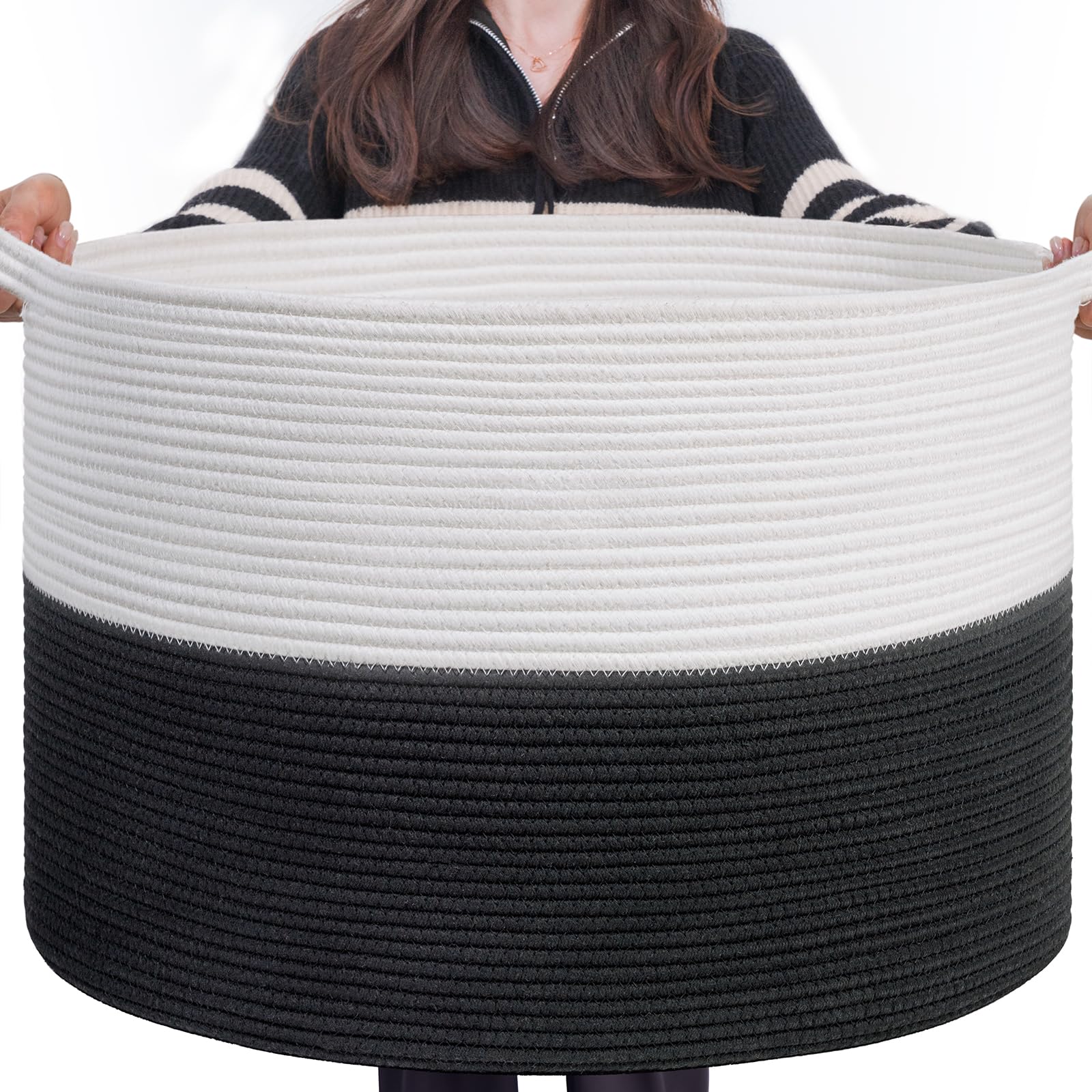 INDRESSME Large Cotton Rope Baskets for
