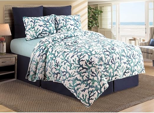 Amazon Com Misc Aquamarine Coral Reef King Size Bedding 3 Piece