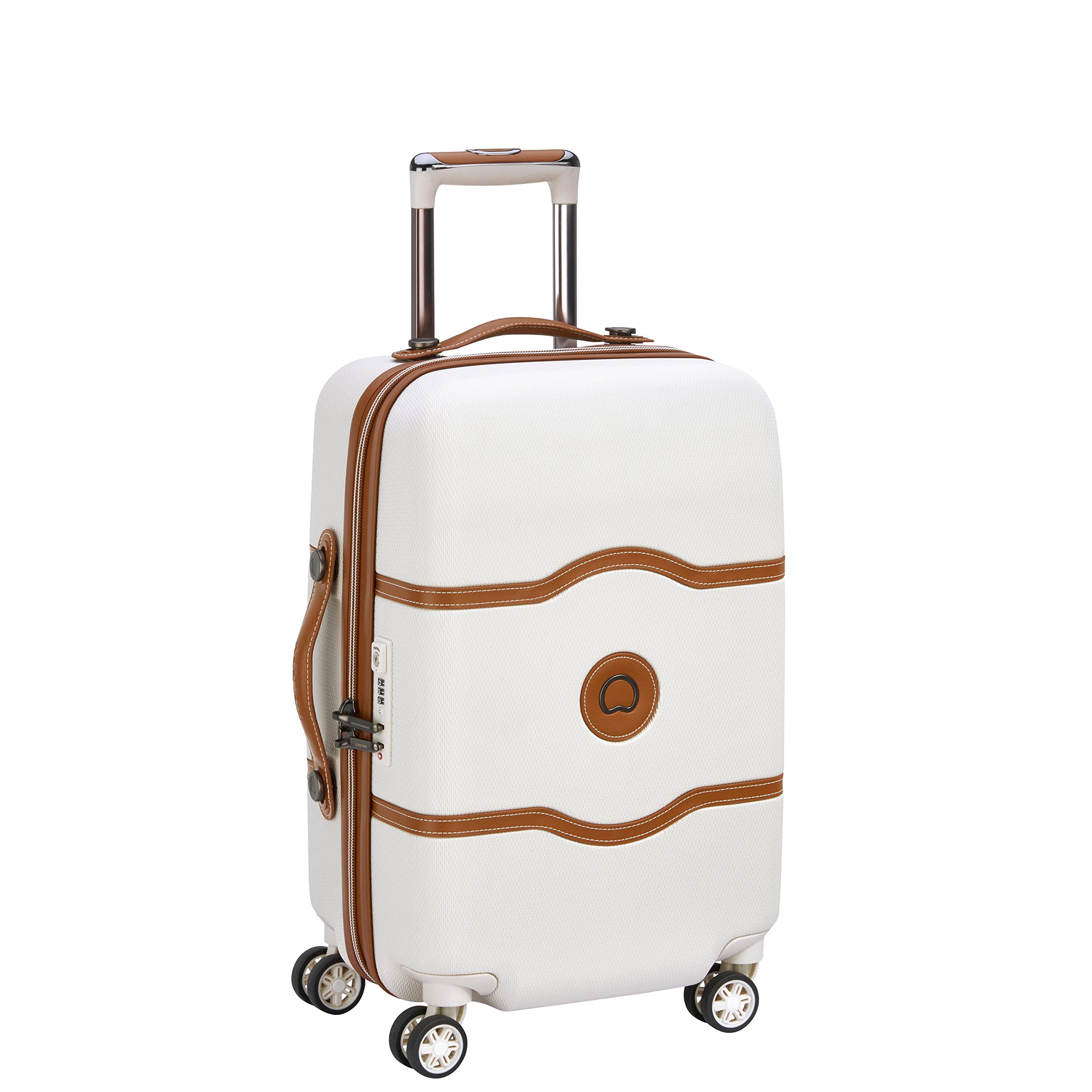 DELSEY PARIS Chatelet Air Hardside Luggage, Spinner Wheels, Champagne White, Checked-Medium 24 Inch