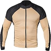 WICKED STOCK Motorcycle Armor Mesh Shirt - CE Level 2 Summer Protection (Beige, X-Small)