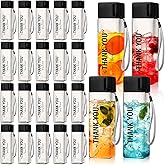 Maxdot 24 Pcs Thank You Water Bottles Bulk 17 oz Employee Appreciation Gifts Plastic Water Bottle Reusable Cup Inspirational Thank You Gifts for Valentine Staff Coworker Teacher Nurse(Black)