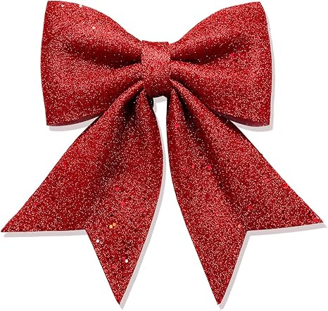 Vesil Large Red Glitter Ribbon Bow Tie 