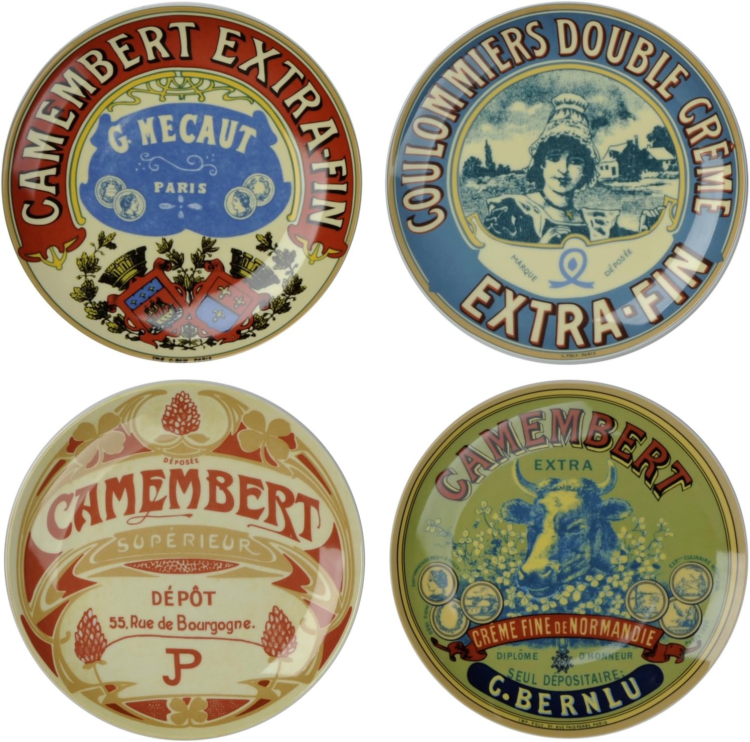 Camembert Cheese Plates by BIA Cordon Bleu 4 assorted