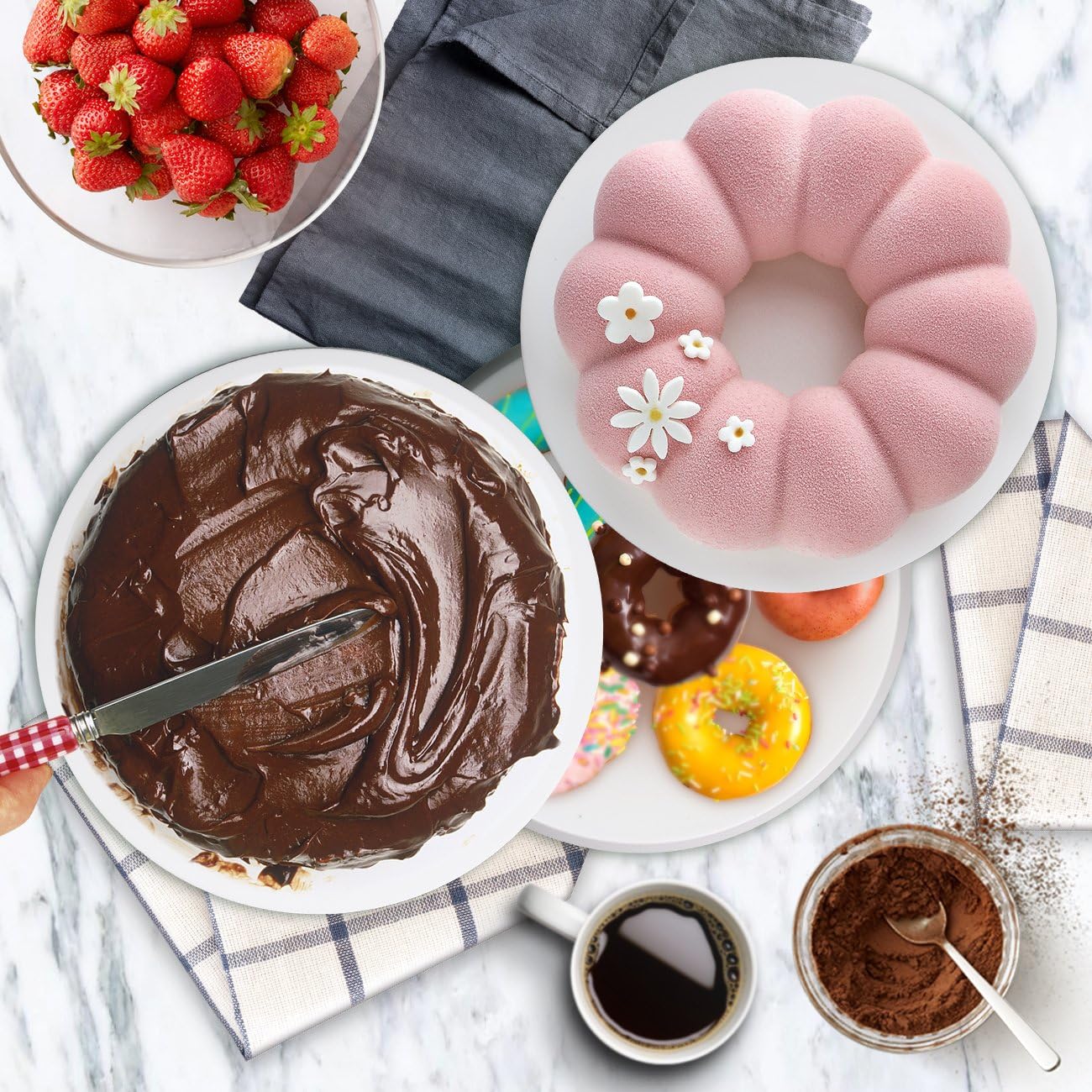 Plateau Tournant Pour Gâteau - Support Déco Pâtisserie Tournant Pour Décorer Facilement - Usage Domestique Ou Pro