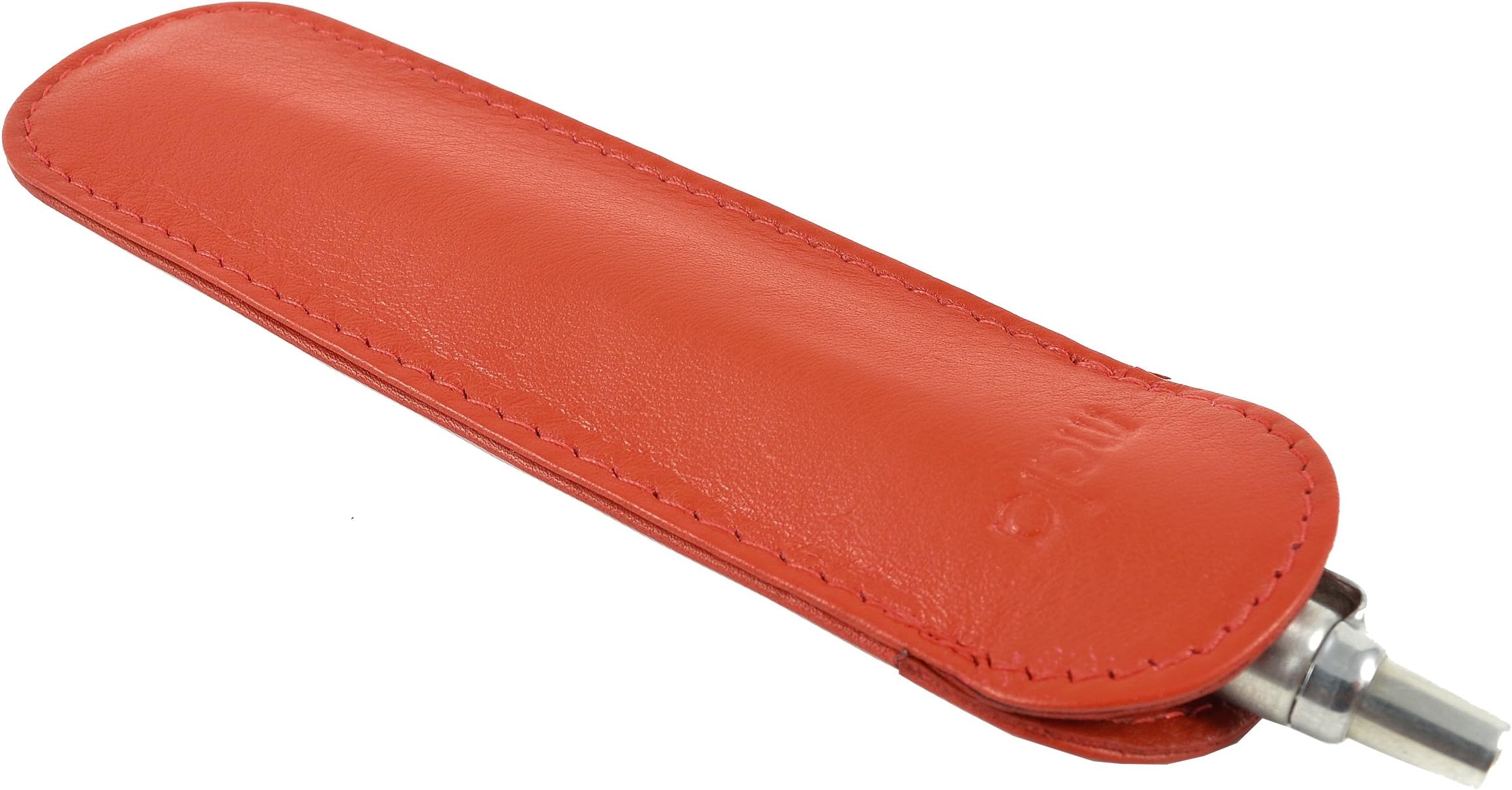 Mala Leather Pen or Pencil Sleeve Holder Case in Different Sizes and Many Colours (Larger - 15cm, Red)