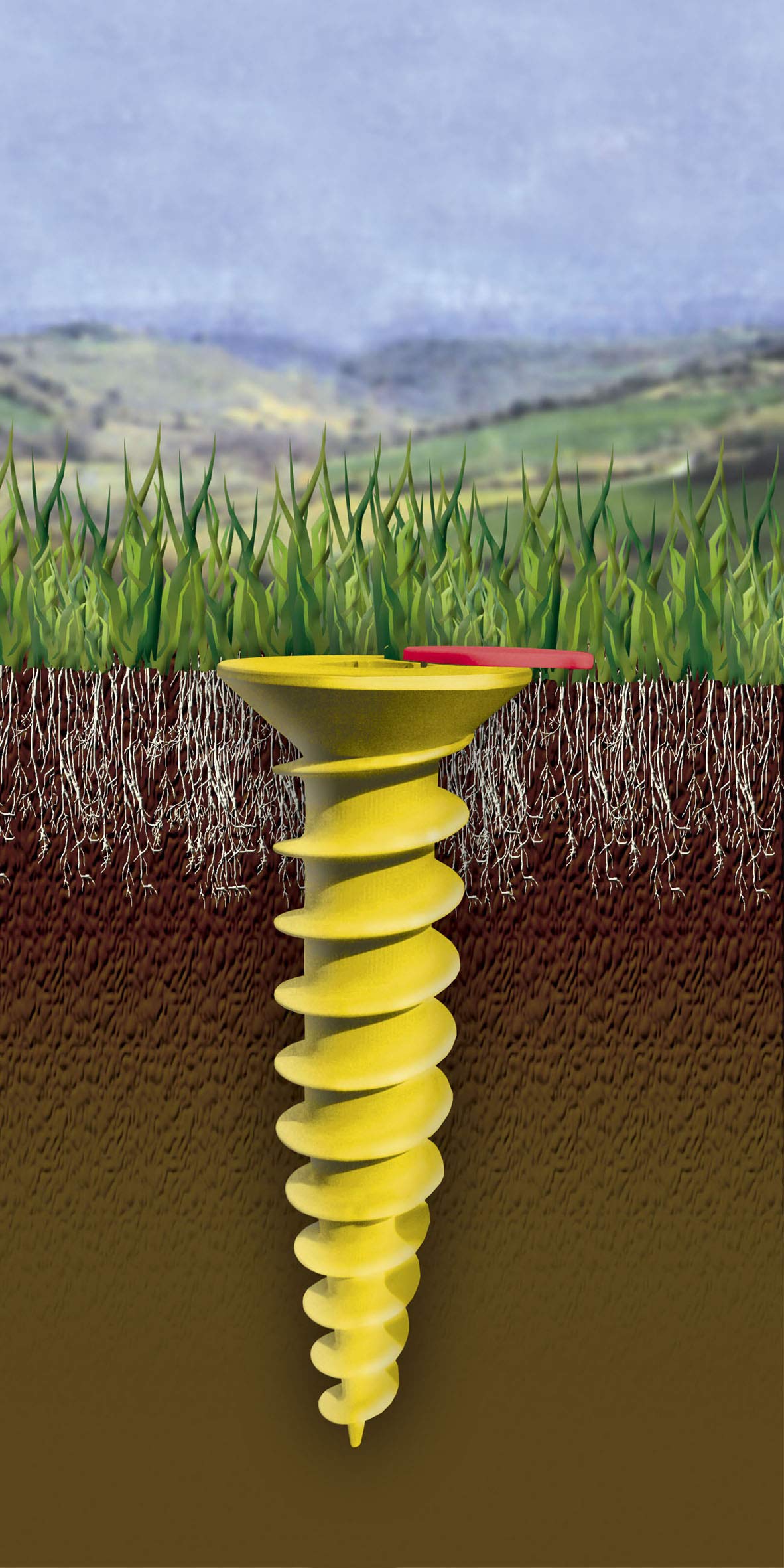 JUWEL 30026 Duo Floor Screw Anchor for Rotary Rotary Lines (for Pipes Diameter 32 mm - 55 mm, for Embedding in Concrete or Screw-In Includes Screw-In Aid Robust Material with Waterproof Lid