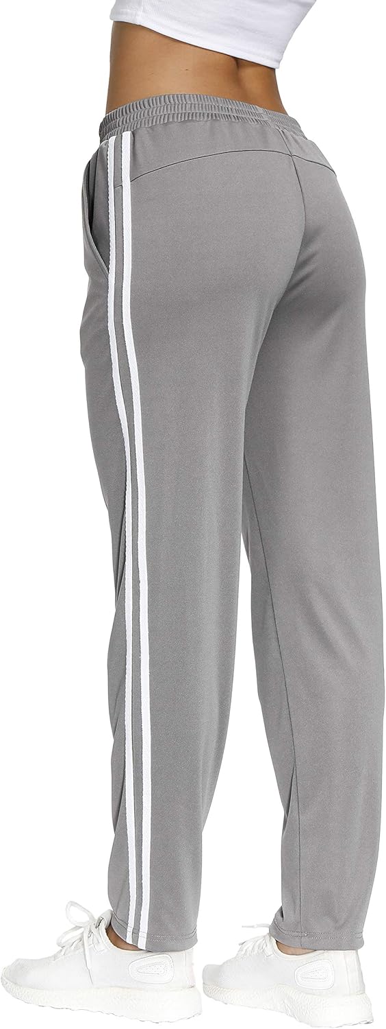 BLEVONH Womens Elastic Waistband Striped Side Work Out Sweatpants with Pockets at  Women’s Clothing store