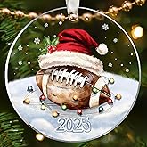 SUCHAGIFT Football Ornament - Football Ornaments for Christmas Tree - Sports Ornaments for Boys, Coaches, Players, Kids, Men - Gifts for Sports Lovers - Acrylic Christmas Ornament 2025