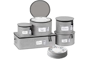 China Storage Hard Shell Containers 5-Piece Set Moving Boxes for Dinnerware, Glasses, Plates, Mugs and Saucers Sturdy Dish Or