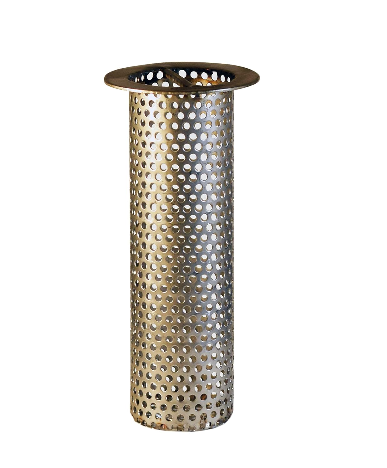2" Commercial Floor Drain Strainer, 6" Tall, Perforated Stainless Steel