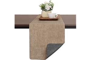 Chitomars Table Runners 72 Inches Long, Dual-Sided Faux Leather Farmhouse Table Runner Waterproof Heatproof Non-Slip for Livi